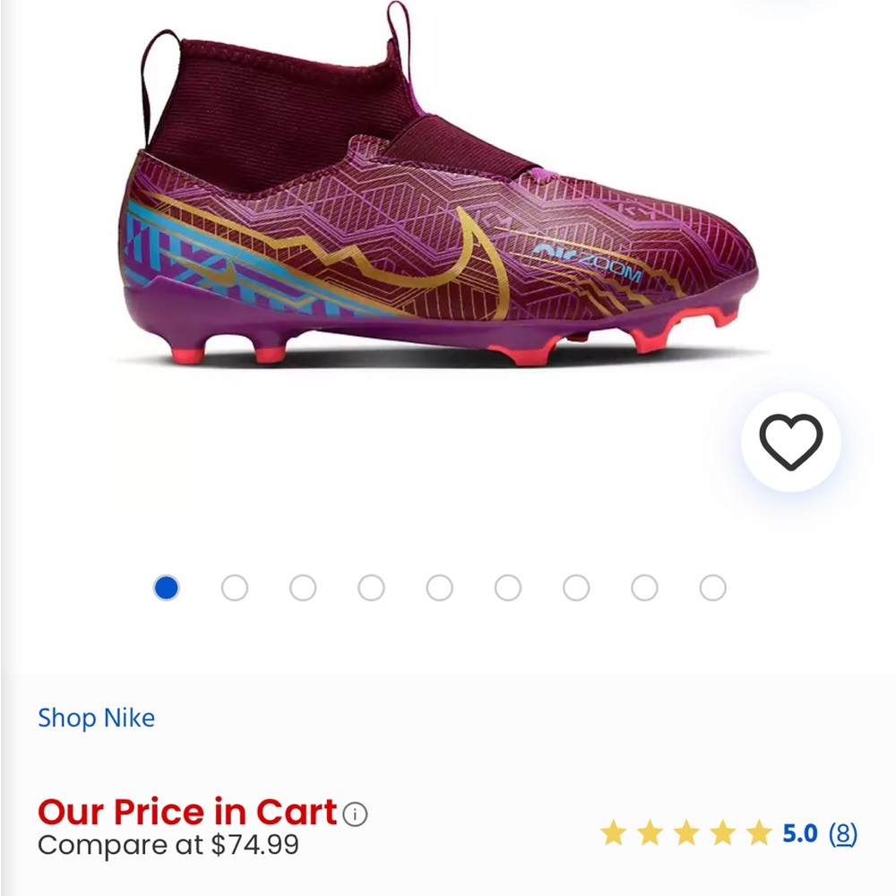 Nike Jr Mercurial soccer cleats size 3.5